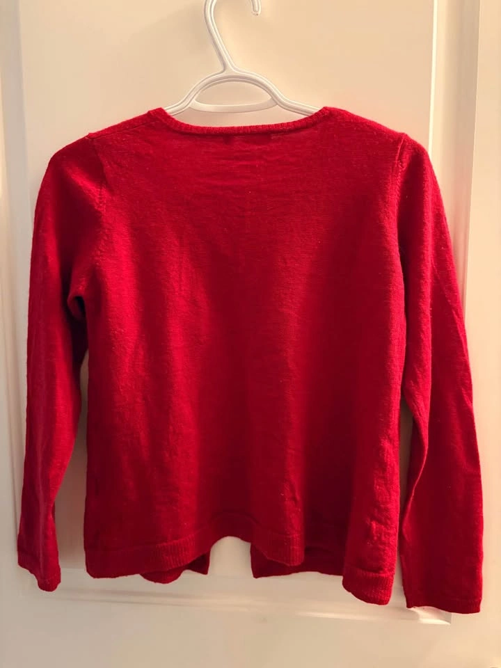 SM2 Red 100% Wool Cardigan with Brooch - photo 2