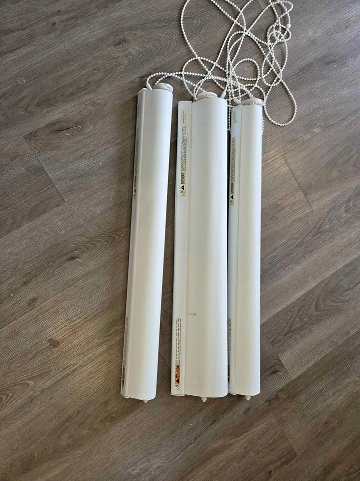 Set of 3 White Roller Blinds