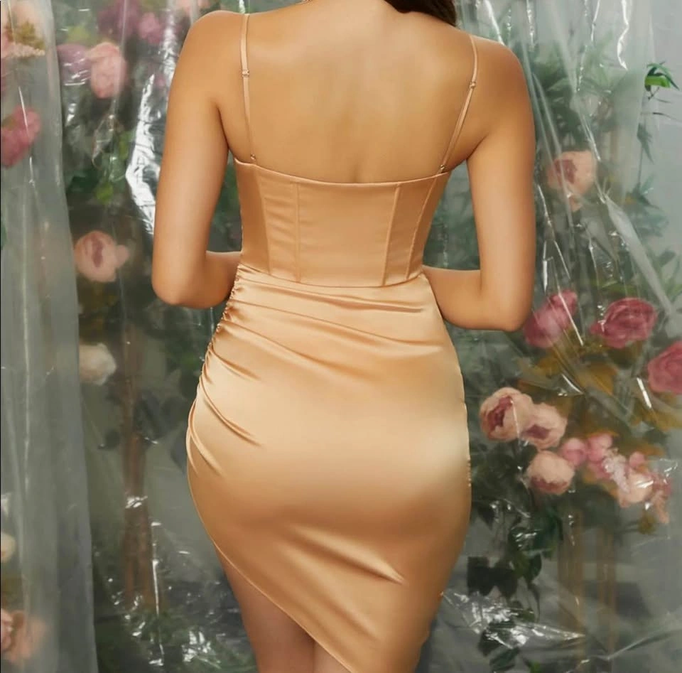 Oh Polly Satin Corset Asymmetrical Dress - photo 2