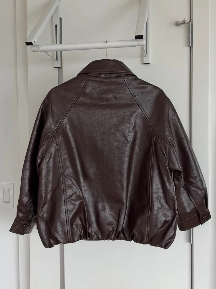 ASOS Design brown faux leather jacket - photo 3