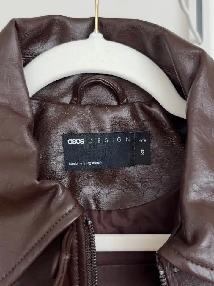 ASOS Design brown faux leather jacket - photo 4
