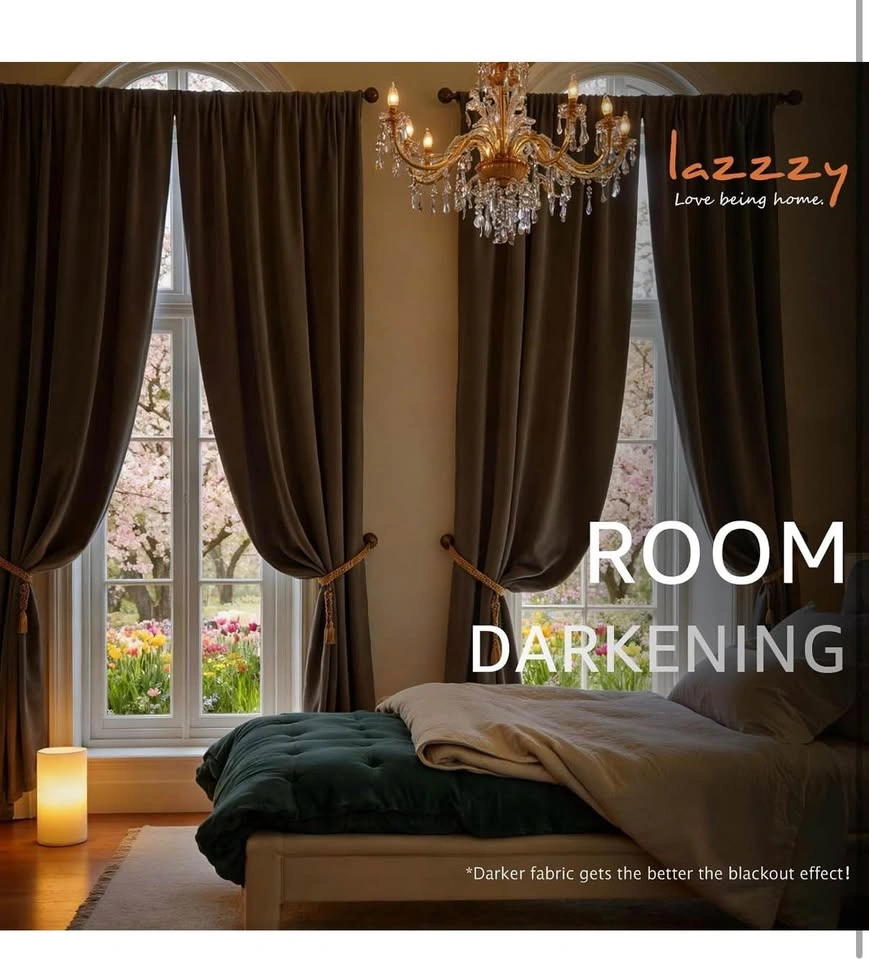Bedroom Living Room Darkening Soft Luxury Window Curtains - photo 5