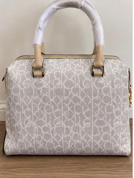 Brand New Calvin Klein Sabrina Cream Signature Satchel – With Ta - photo 2