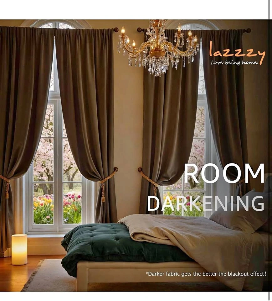 Bedroom Living Room Darkening Soft Luxury Window Curtains