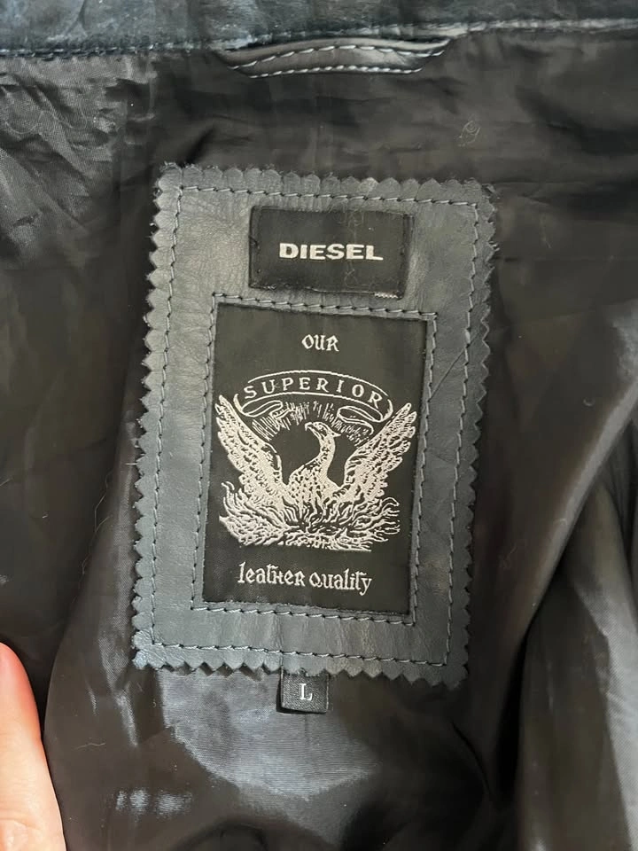 Diesel - Dark Blue Leather Jacket - photo 4