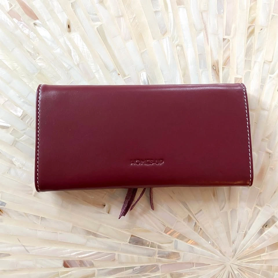 NWT Burgundy Leather Clutch Wallet - Long Women's Purse with Tas - photo 4
