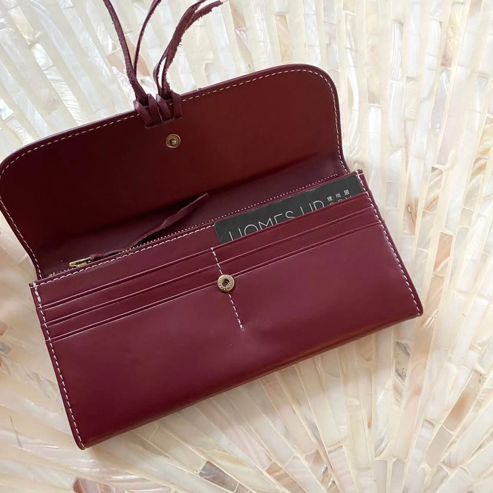 NWT Burgundy Leather Clutch Wallet - Long Women's Purse with Tas - photo 5