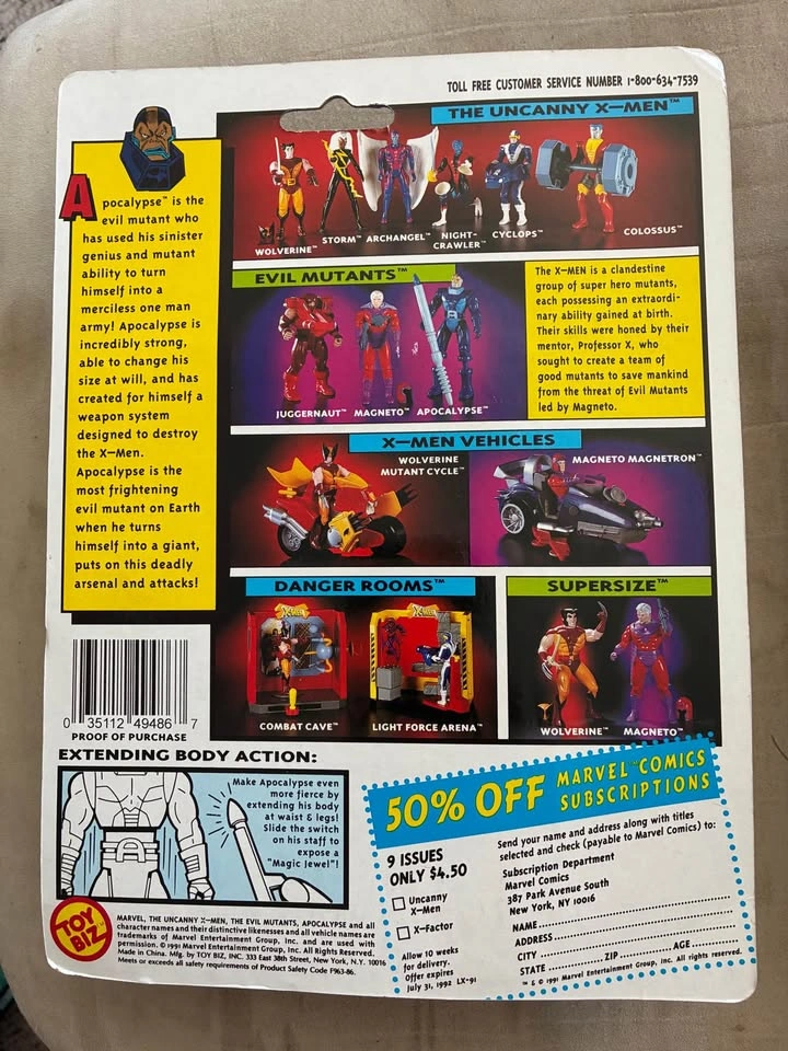 1991 Toy Biz The Uncanny X-Men Apocalypse action figure - photo 2