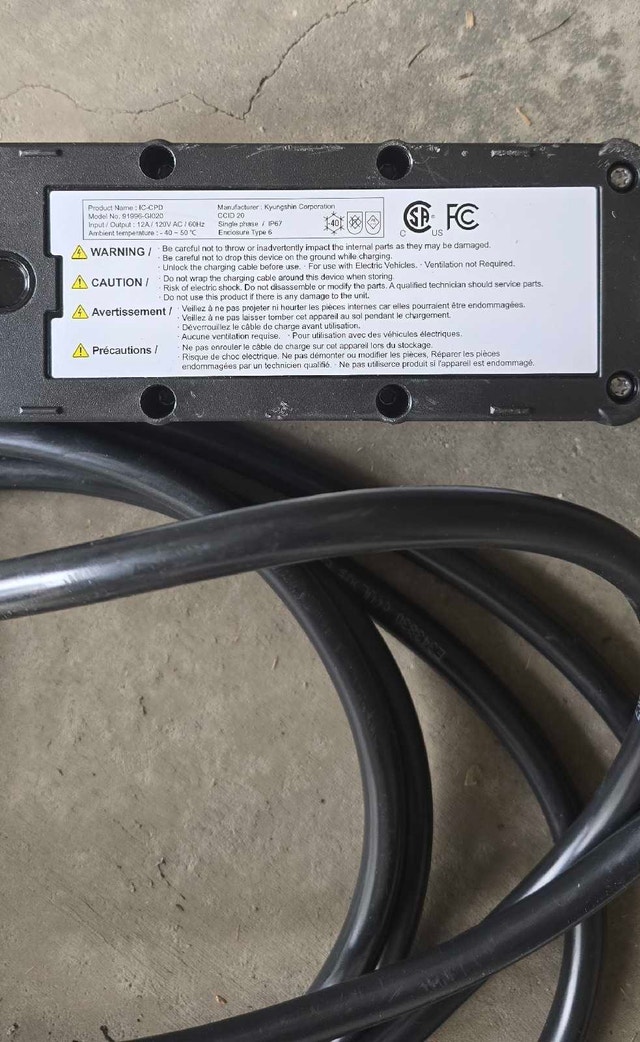 Genuine Kia OEM Mobile EV Charging Cable - photo 2