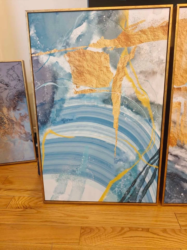 3-Piece Abstract Framed Wall Art Set 35" H x 23" W x 2" D - photo 2