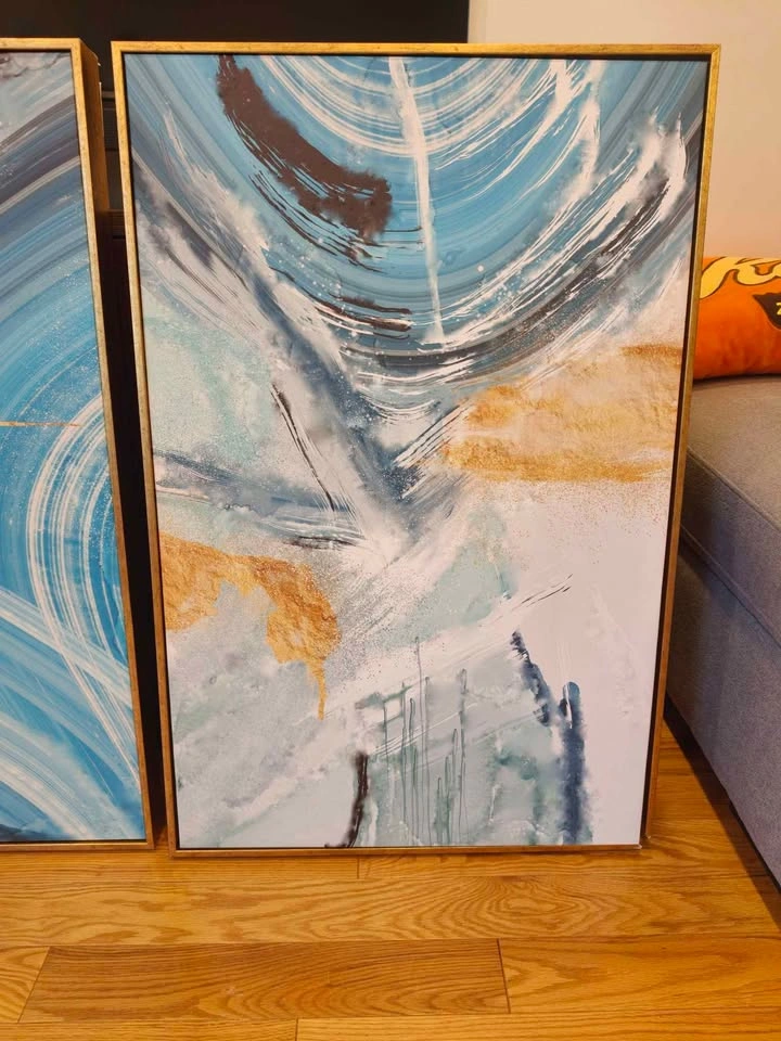 3-Piece Abstract Framed Wall Art Set 35" H x 23" W x 2" D - photo 4
