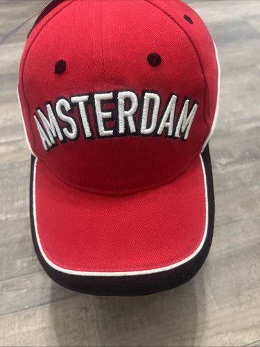 Amsterdam Red White Black Adjustable Cap Fox 🦊 Souvenirs NWT