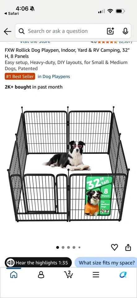 Brand new- 32” 8 Panel Dog Playpen