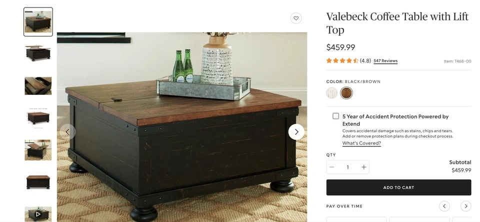 Signature Design by Ashley Valebeck Lift-Top Coffee Table - photo 4
