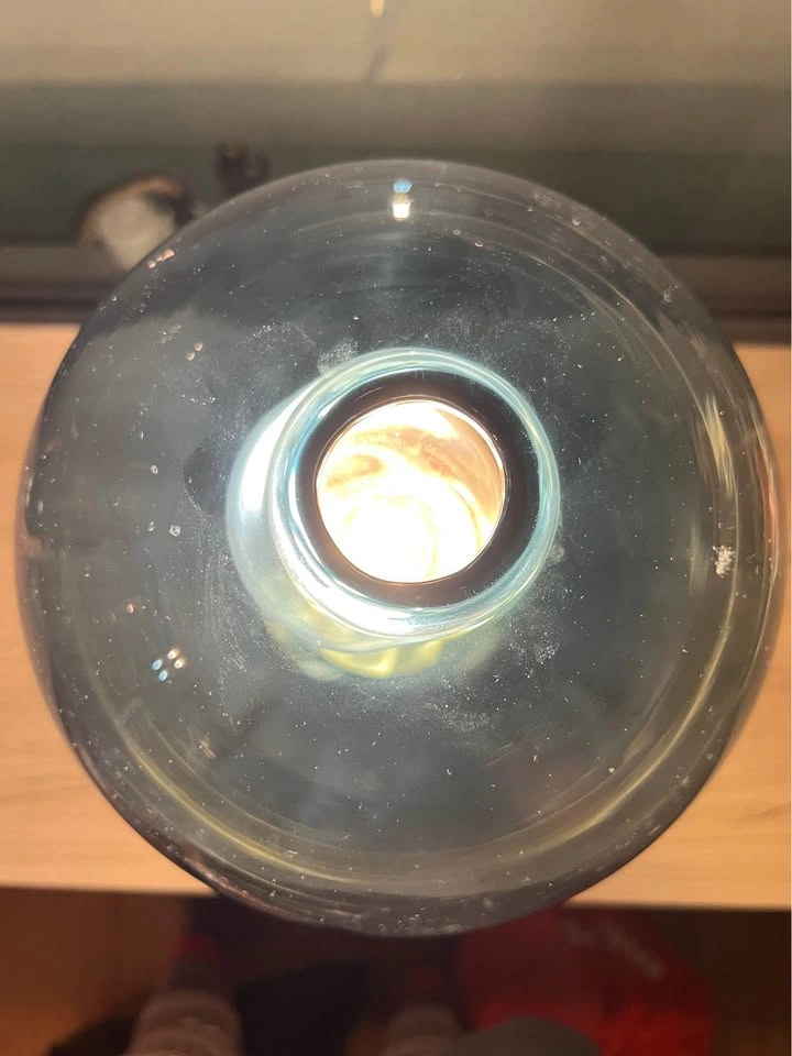 Blown Blue Glass Table Lamp with Gold Base - photo 5