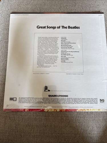 GREAT SONGS OF THE BEATLES Quadraphonic LP Capitol QL-6735 - photo 2