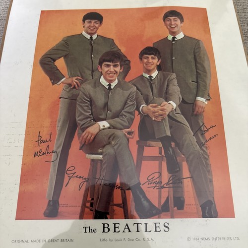 1964 Vintage Beatles NEMS Litho Print 11x14 Poster w/ COA