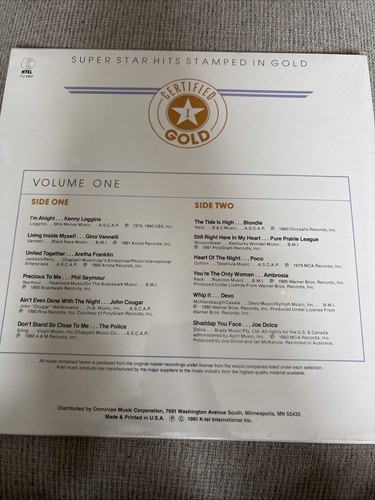 Certified Gold Vol 1 Various Artists 1981 K-Tel Vinyl LP Record - photo 2