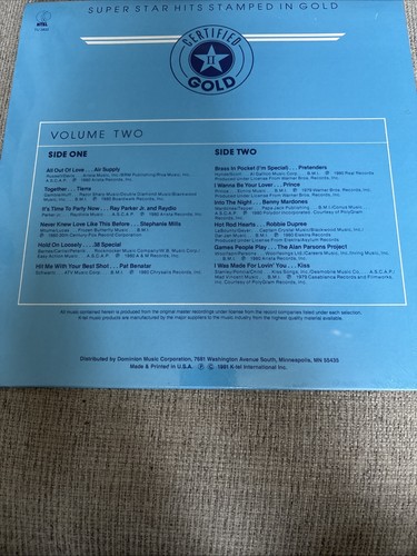 Certified Gold Vol 2 Various Artists 1981 K-Tel Vinyl LP Record - photo 2