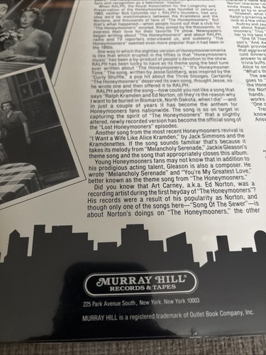 Its Honeymooners Time Vinyl LP 1985 Murray Hill Jackie Gleason - photo 3