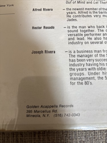 THE 5 JADES The Past Is In The Future LP Golden Acappella GAR-10 - photo 5
