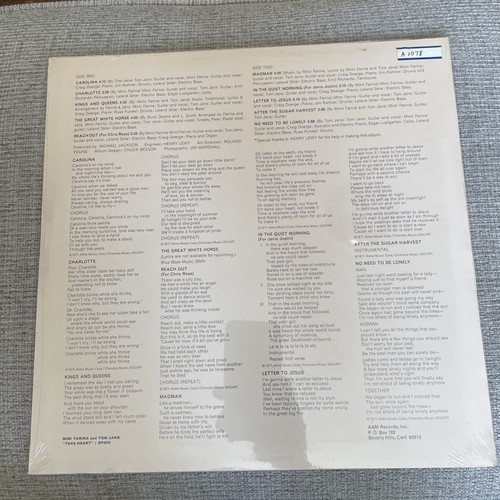 Mimi Farina and Tom Jans - Take Heart - 1971 Vinyl LP - photo 3