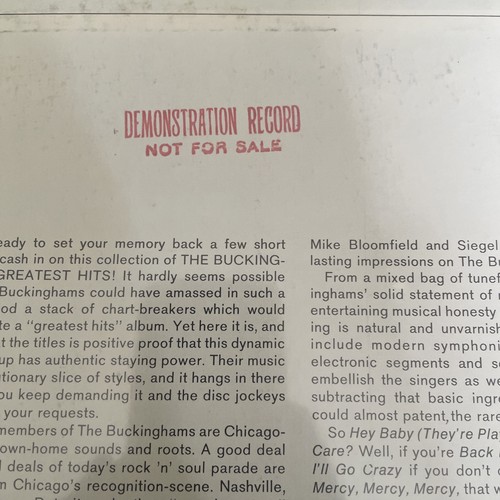 THE BUCKINGHAMS “Greatest Hits” Vinyl LP Columbia Records - photo 4