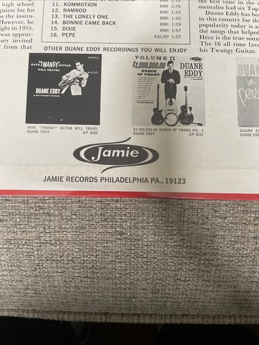 Duane Eddy 16 Greatest Hits LP Jamie 1964 JLPM 3026 SEALED - photo 4