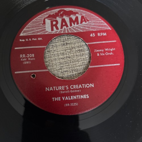 THE VALENTINES 45 RPM Nature's Creation 1956 Doo Wop R&B - photo 2