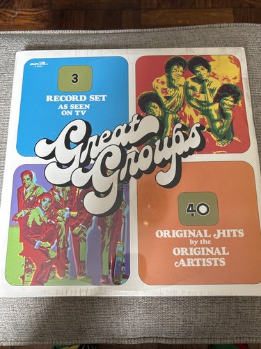 GREAT GROUPS "40 Original Hits" 3 x LPs (1976 Adam VIII Records)