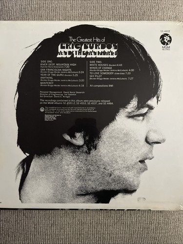 Eric Burdon and The Animals Greatest Hits LP MGM SE-4602 - photo 2