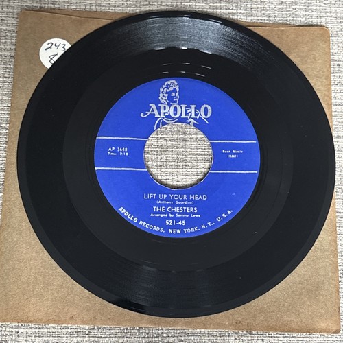THE CHESTERS 45 RPM "Lift Up Your Head" Apollo 521 Doo Wop 1957