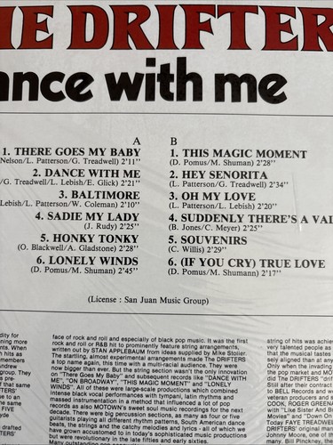 The Drifters Dance With Me Vinyl LP 1978 Surprise JTU AL 68 - photo 4