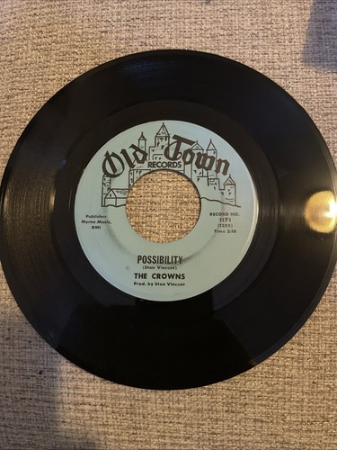 The Crowns Possibility/Watch Out Old Town Records 45RPM Vinyl - photo 4