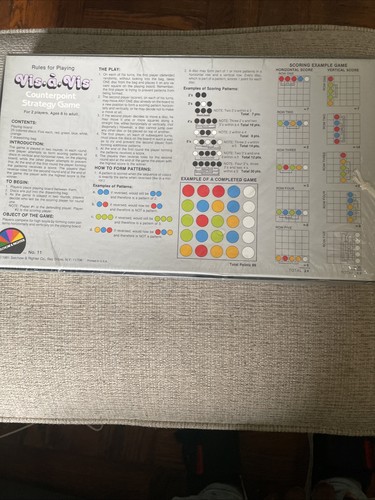 VIS A VIS Counterpoint Strategy Game SELCHOW RIGHTER VTG 1981 - photo 3