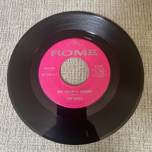 The Earls My Hearts Desire I'll Never Cry 45 Rome R 5117 Promo
