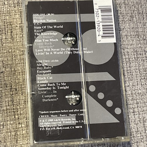 JANET JACKSON - Rhythm Nation 1814 Cassette Tape 1989 - photo 2