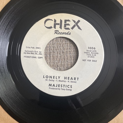 The Majestics Gwendolyn Lonely Heart 45 Chex Records 1006 - photo 2