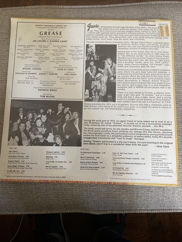 1972 Grease The Original Broadway Cast Album LP - photo 2
