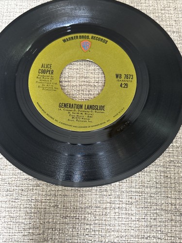 1973 Alice Cooper Hello Hurray / Generation Landslide 7" 45RPM - photo 2