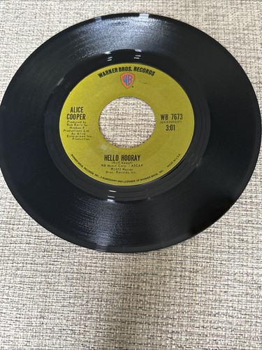 1973 Alice Cooper Hello Hurray / Generation Landslide 7" 45RPM - photo 3