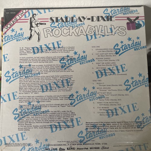 STARDAY-DIXIE ROCKABILLYS Vol 2 Vinyl LP - SEALED - photo 2