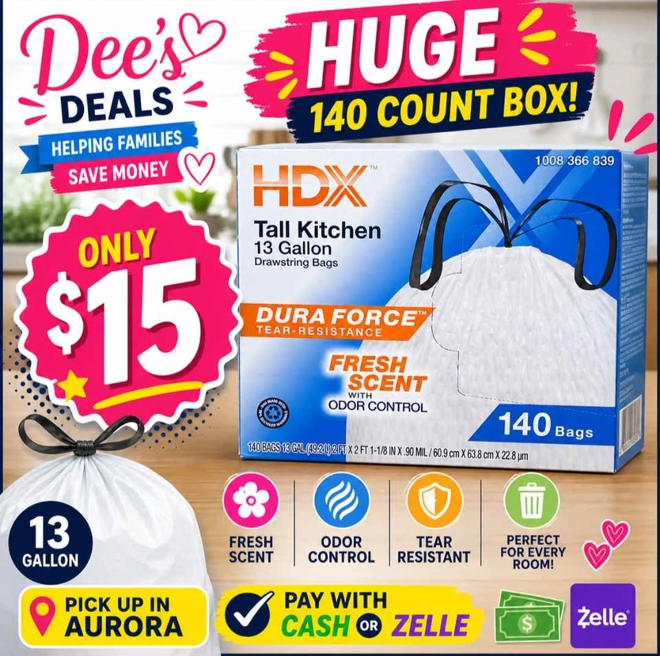 HDX 140 Count Trash bags ONLY $15 - photo 4