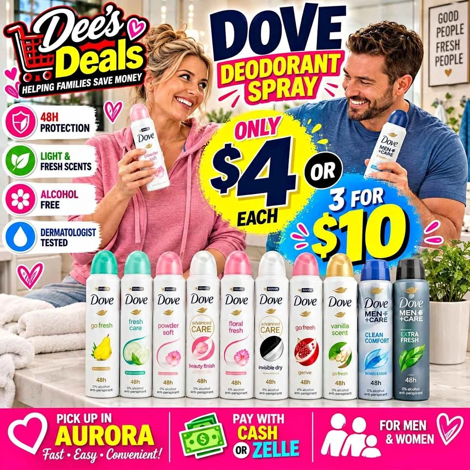 Dove women's deodorant $4 each or 3 for $10