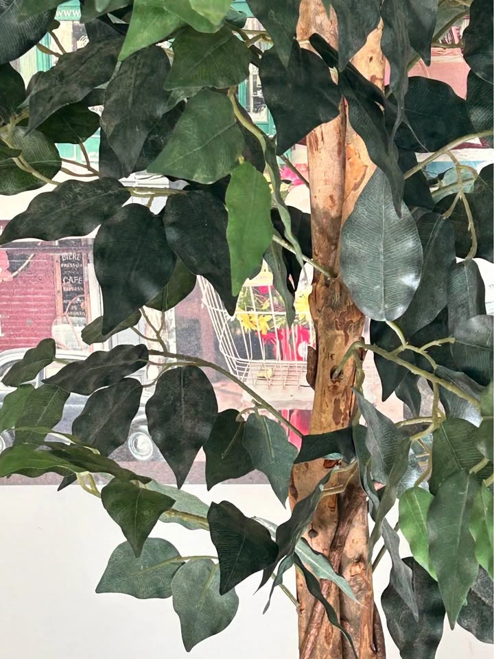 6 ft Artificial Ficus Tree in Woven Basket - photo 2