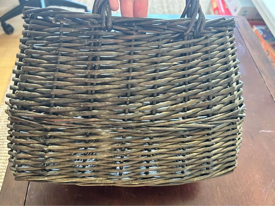 Vintage Dark Brown Woven Wicker Wall Basket - photo 4