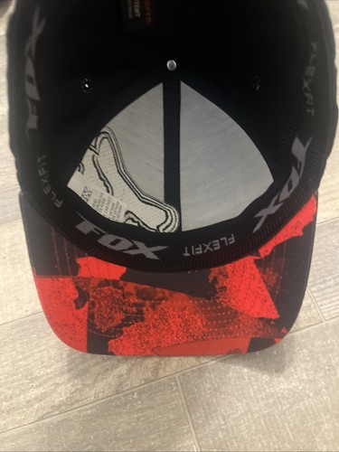 fox racing hat flex fit Black Red Small Cotton Spandex - photo 5