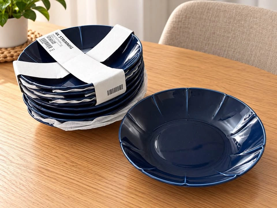 IKEA 38-Piece Blue Dinnerware Set – Like New - photo 4