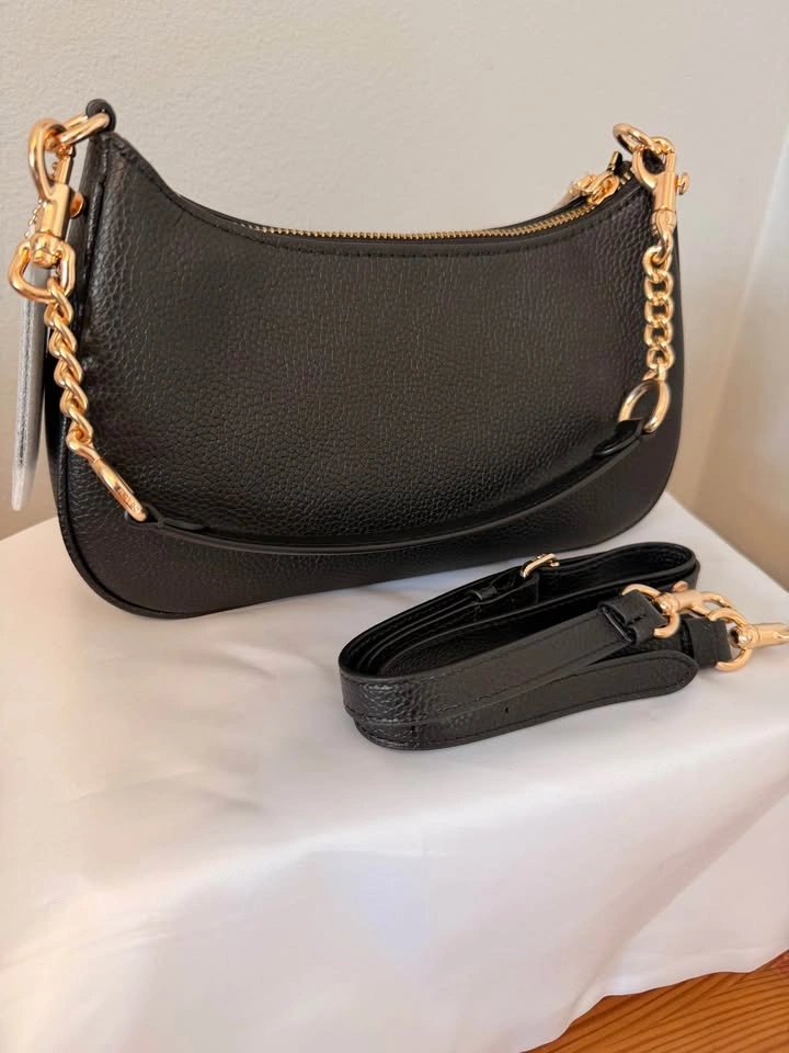 Coach Teri Shoulder Bag Black Pebbled Leather - photo 4