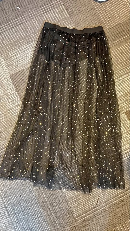 Festival tule skirt with stars and built in shorts- Large
